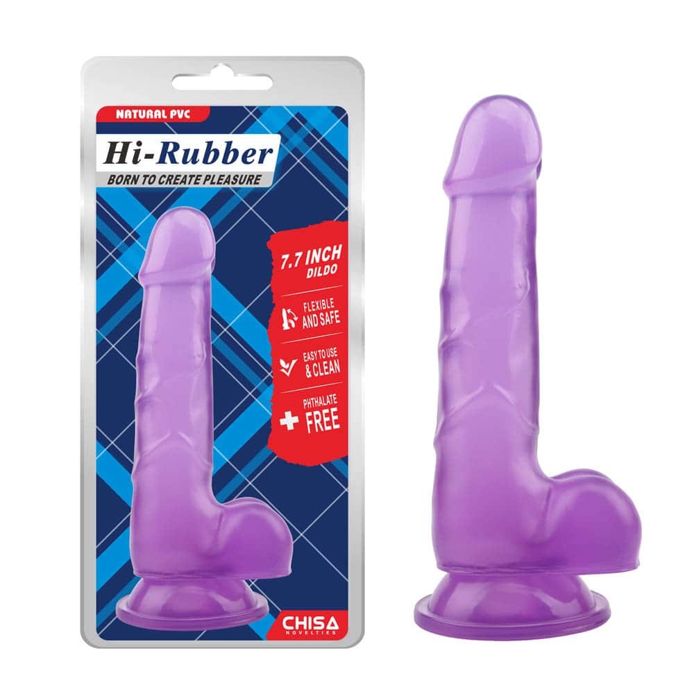 Ημιδιάφανο Dildo 19.5 εκ - Μωβ
