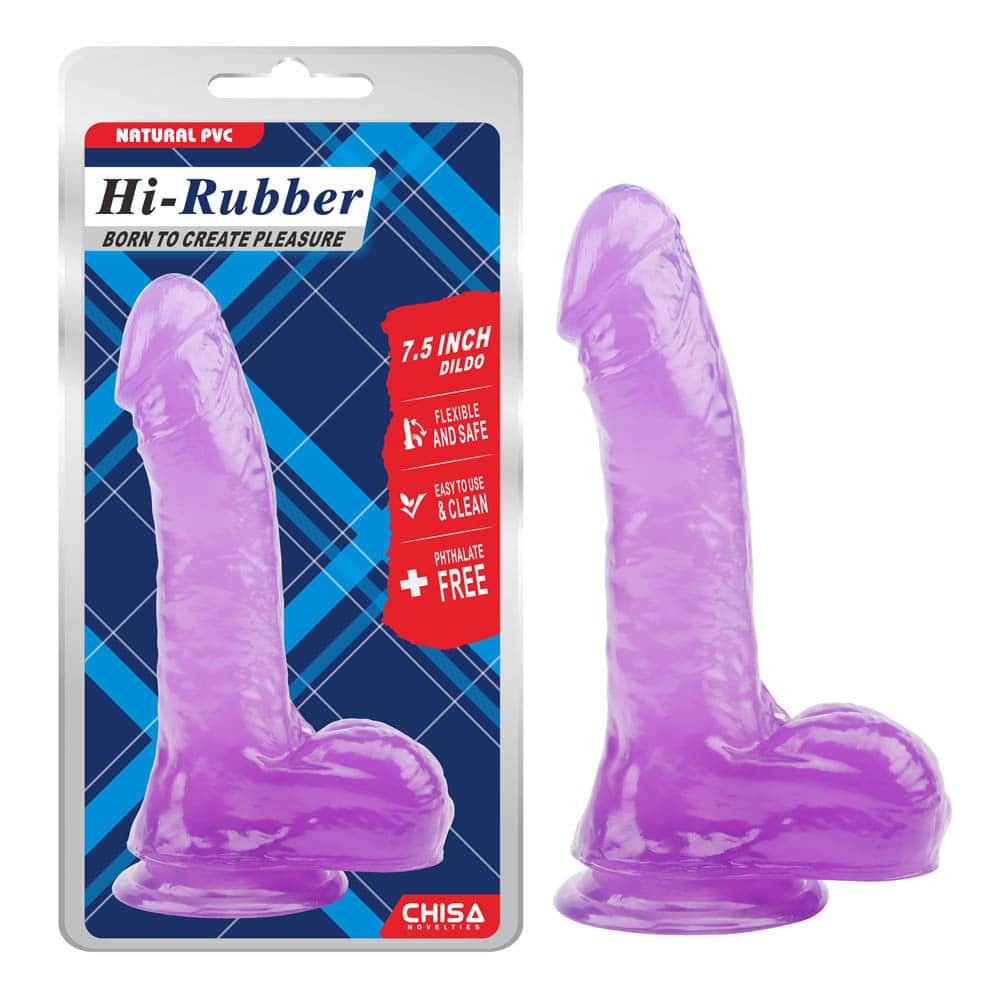Ημιδιάφανο Ρεαλιστικό Dildo 19 εκ - 7.5 Inch Dildo Μωβ