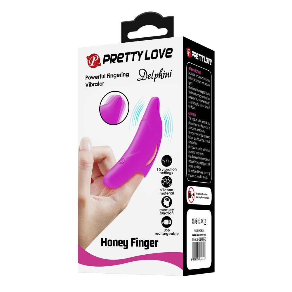 Δονητής Δαχτύλου - Pretty Love Delphini Honey Finger Μωβ