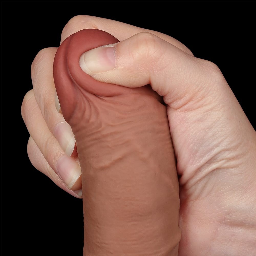 Ρεαλιστικό Dildo Με Διπλό Δέρμα 19,5 εκ - 7.5'' Sliding Skin Dual Layer Dong Brown I