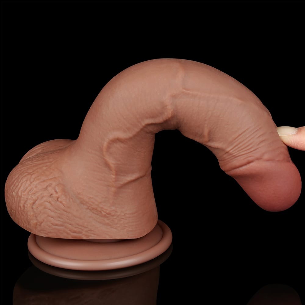 Ρεαλιστικό Dildo Με Διπλό Δέρμα 19,5 εκ - 7.5'' Sliding Skin Dual Layer Dong Brown I