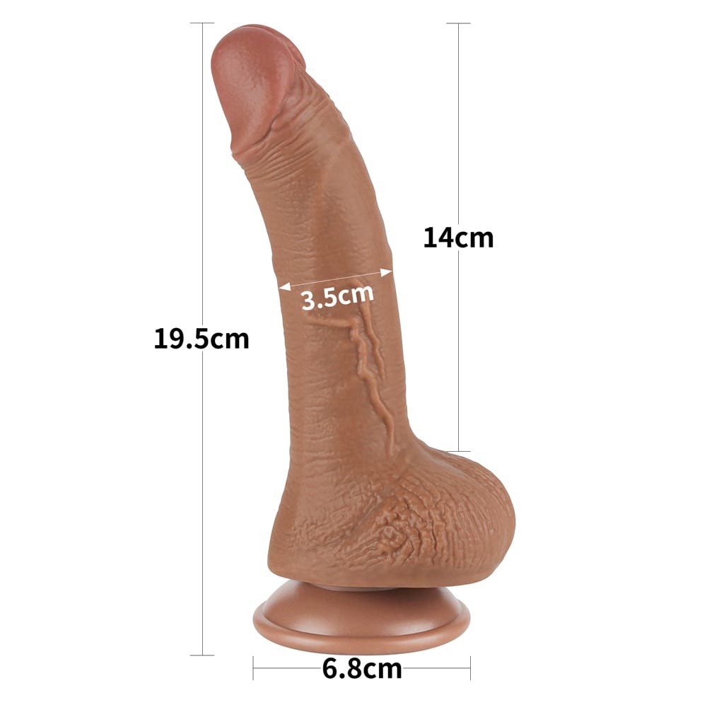 Ρεαλιστικό Dildo Με Διπλό Δέρμα 19,5 εκ - 7.5'' Sliding Skin Dual Layer Dong Brown I