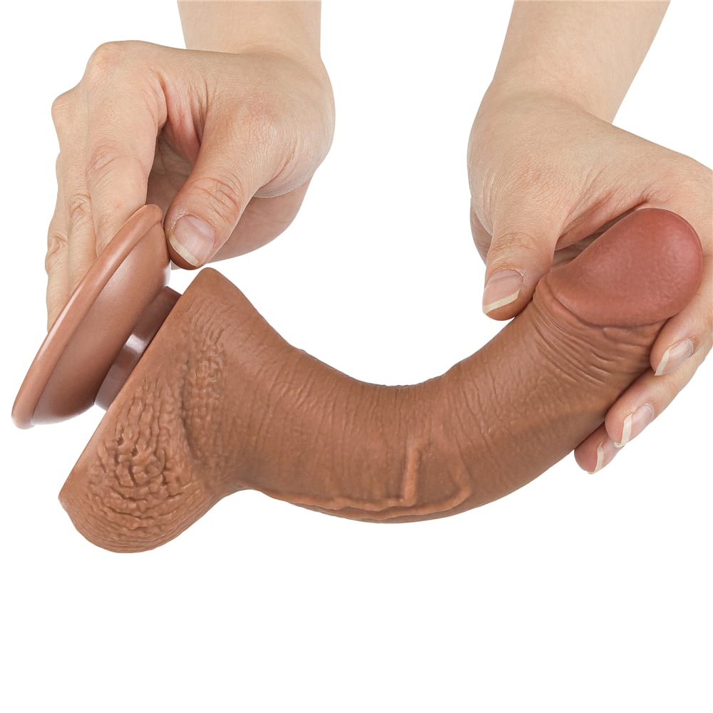 Ρεαλιστικό Dildo Με Διπλό Δέρμα 19,5 εκ - 7.5'' Sliding Skin Dual Layer Dong Brown I