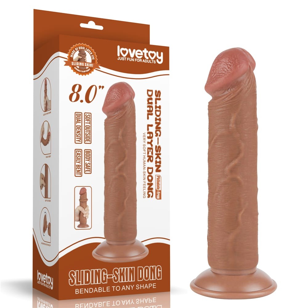 Ρεαλιστικό Dildo Με Διπλό Δέρμα 20 εκ - 8'' Sliding Skin Dual Layer Dong Brown II
