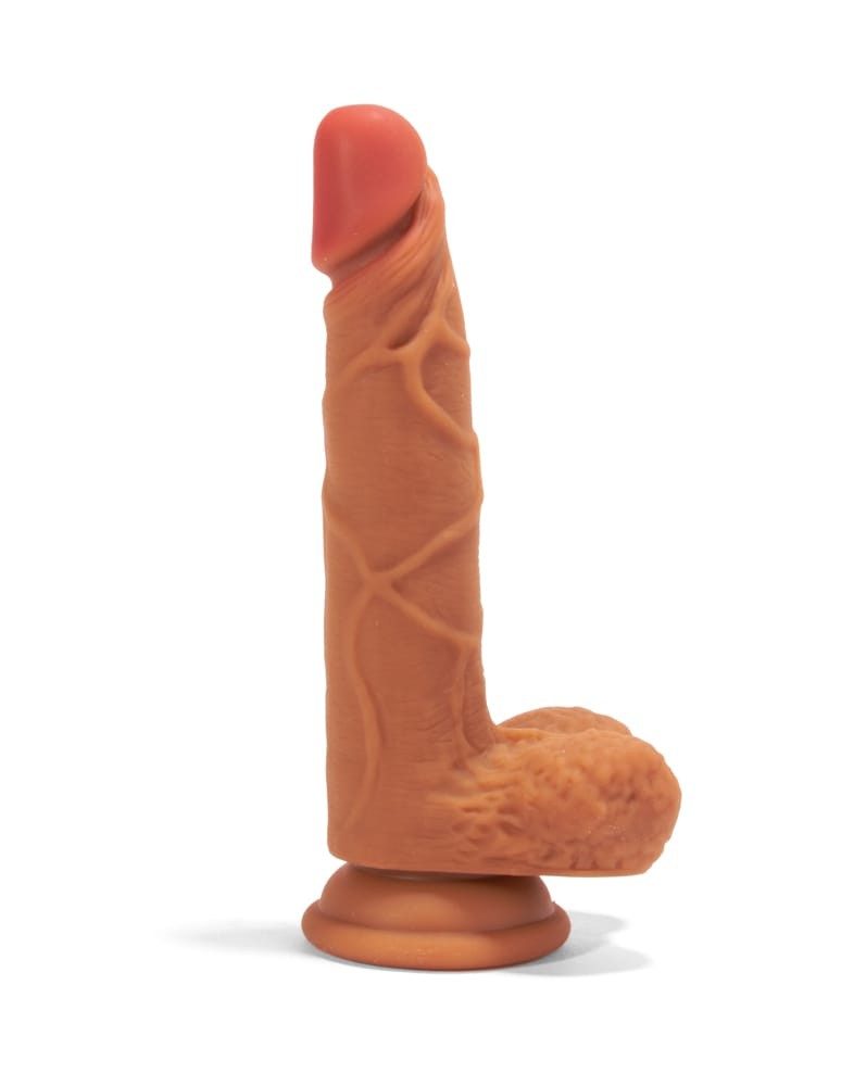 Ρεαλιστικό Dild Με Φλέβες 19,3 εκ - XMEN 7.6 inch Double Layer Silicon Dildo Brown