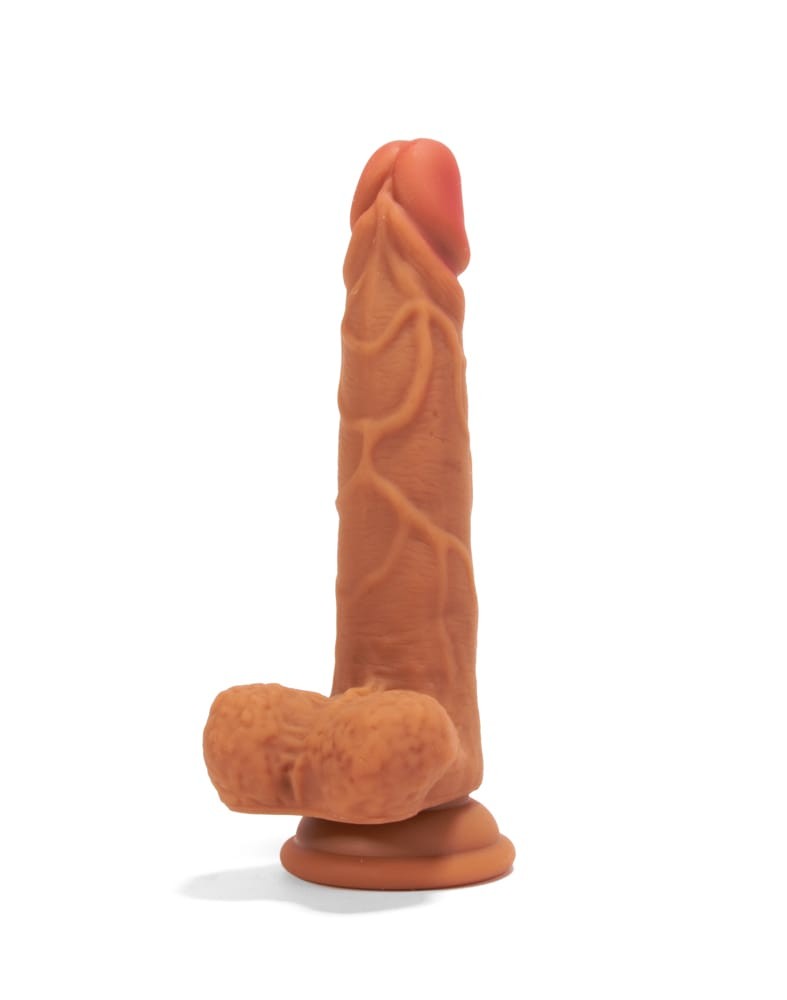 Ρεαλιστικό Dild Με Φλέβες 19,3 εκ - XMEN 7.6 inch Double Layer Silicon Dildo Brown