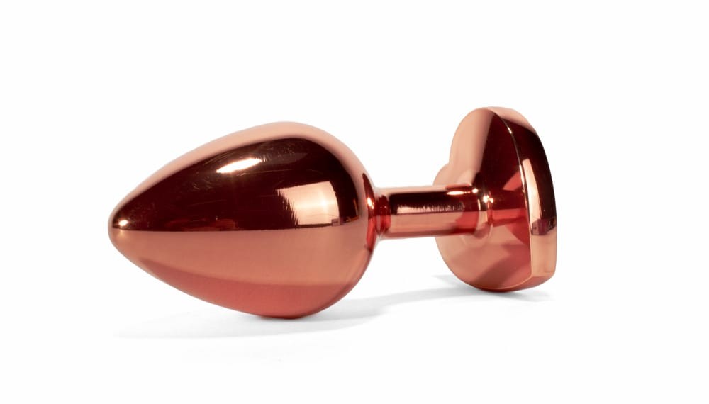 Πρωκτική Σφήνα Διαμάντι Καρδιά Ροζ - X-MEN Secret Shine Metal Butt Plug Rose Gold Heart Small