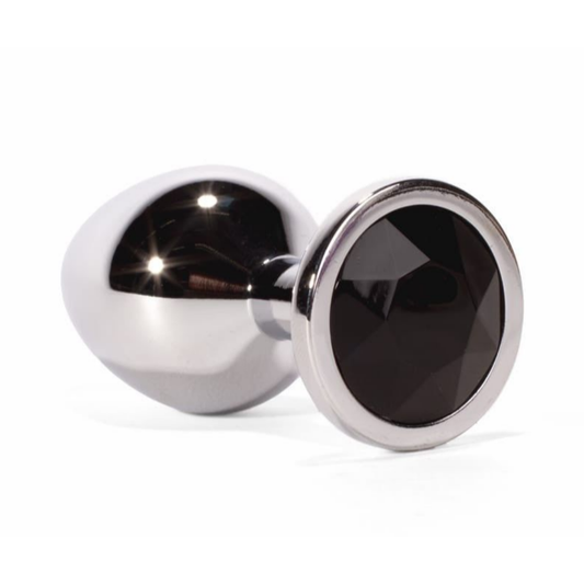 Πρωκτική Σφήνα Διαμάντι 8.2 εκ - X-MEN Secret Shine Metal Butt Plug Medium Μαύρο/Ασημί