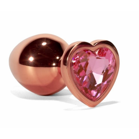 Πρωκτική Σφήνα Διαμάντι Καρδιά Ροζ - X-MEN Secret Shine Metal Butt Plug Rose Gold Heart Small