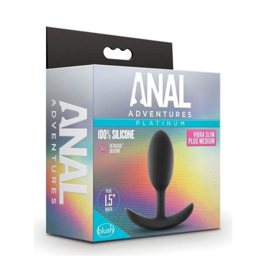Πρωκτική Σφήνα Με Βαρίδι 10,1 εκ - Anal Adventures Vibra Slim Plug Medium Μαύρο