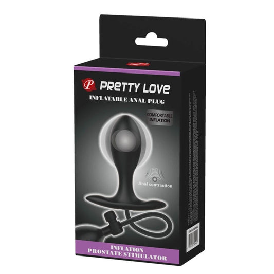 Πρωκτική Σφήνα Με Τρόμπα 9,1 εκ - Pretty Love Inflatable Anal Plug Μαύρο