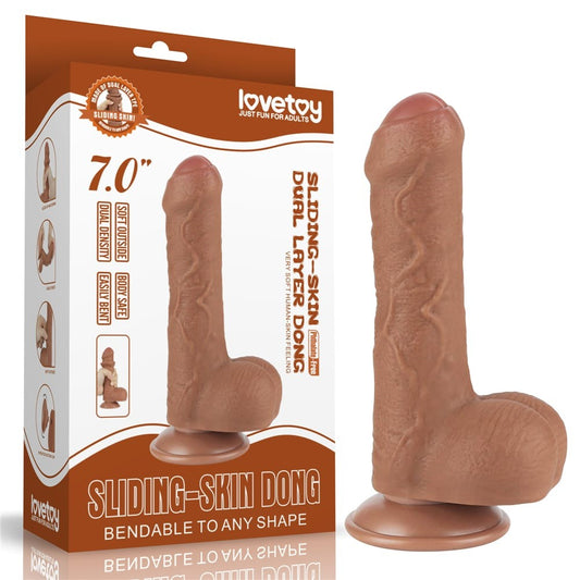 Ρεαλιστικό Dildo Με Διπλό Δέρμα 18,3 εκ - 7'' Sliding Skin Dual Layer Dong Brown