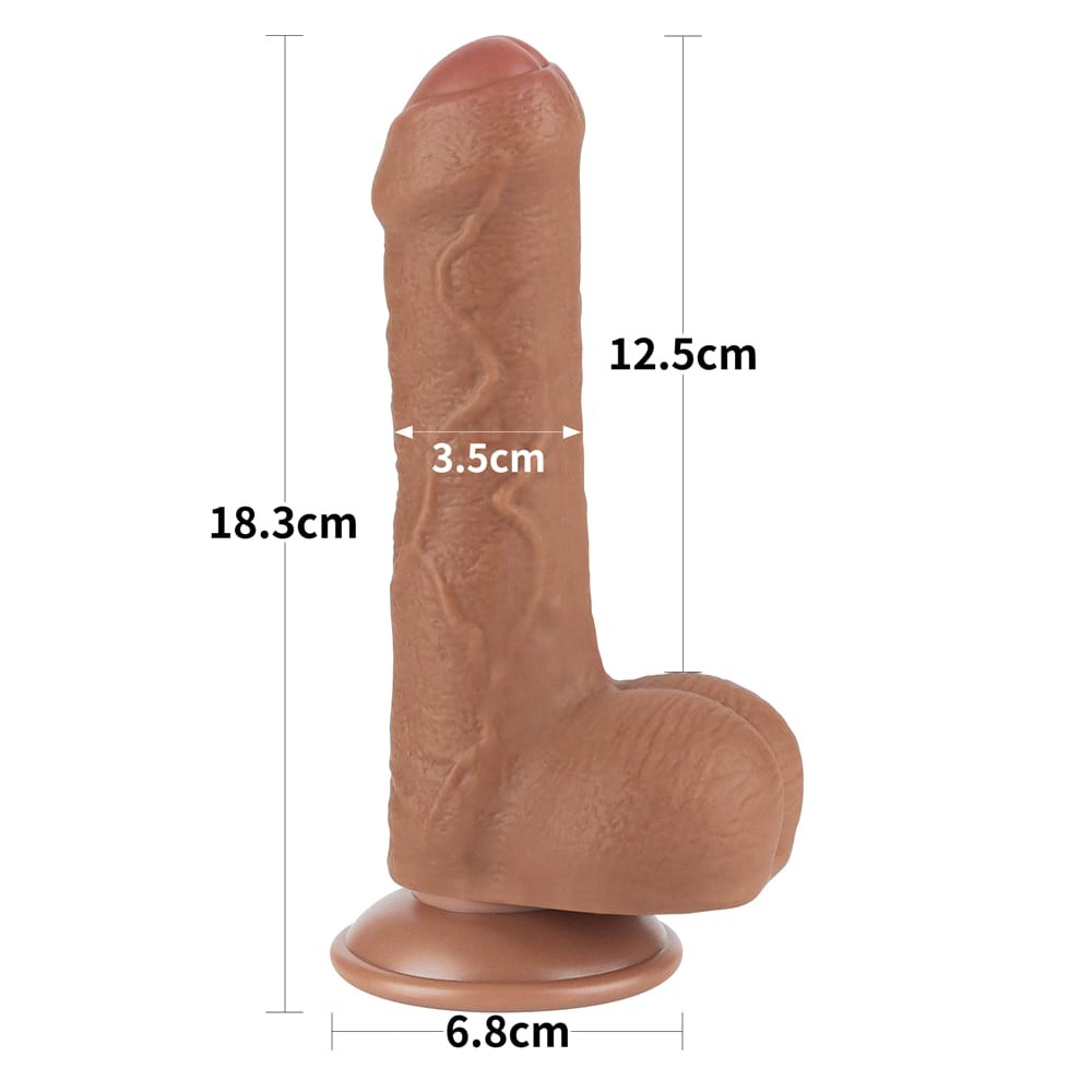Ρεαλιστικό Dildo Με Διπλό Δέρμα 18,3 εκ - 7'' Sliding Skin Dual Layer Dong Brown