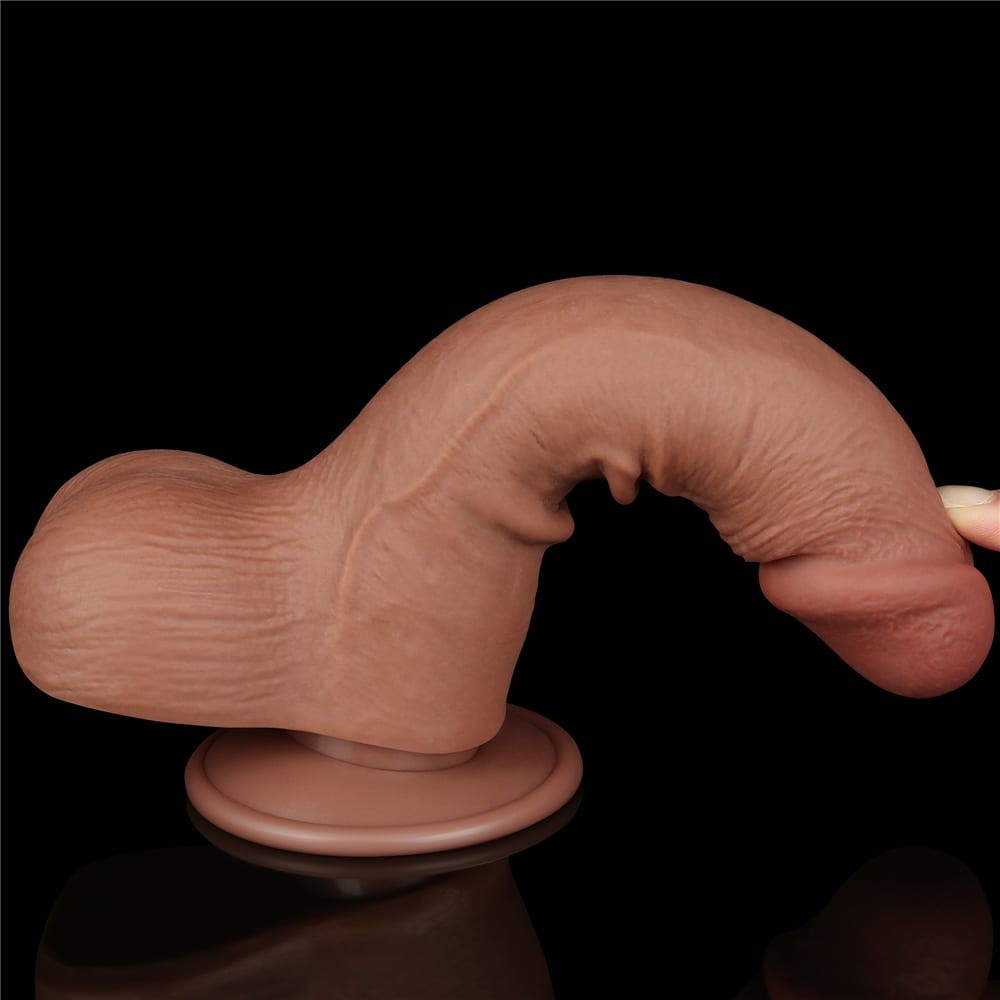 Ρεαλιστικό Dildo Με Διπλό Δέρμα 19,5 εκ - 7.5'' Sliding Skin Dual Layer Dong Brown III