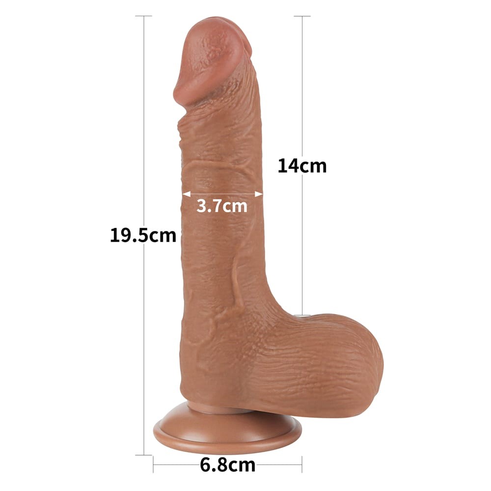 Ρεαλιστικό Dildo Με Διπλό Δέρμα 19,5 εκ - 7.5'' Sliding Skin Dual Layer Dong Brown III