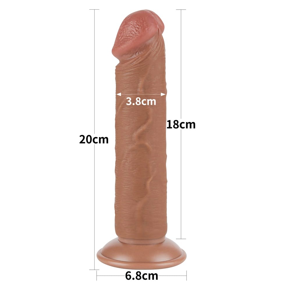 Ρεαλιστικό Dildo Με Διπλό Δέρμα 20 εκ - 8'' Sliding Skin Dual Layer Dong Brown II