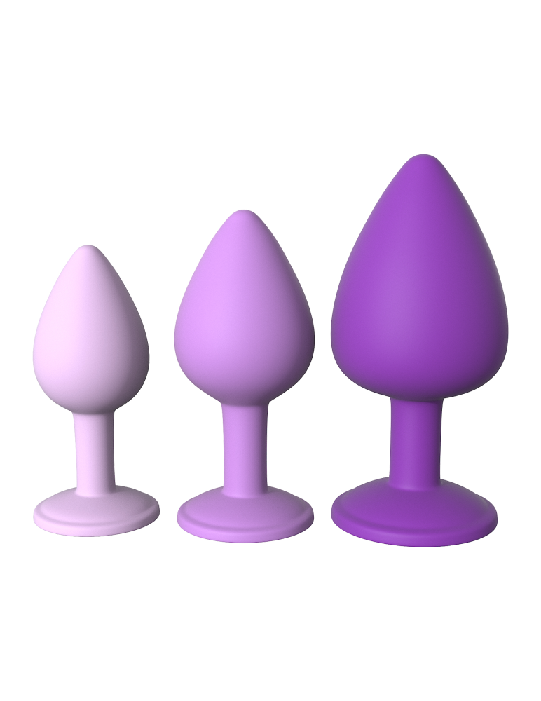 Set Πρωκτικών Σφηνών Με Διαμάντι 3 Μεγέθη - Her Little Gems Trainer Set Μωβ
