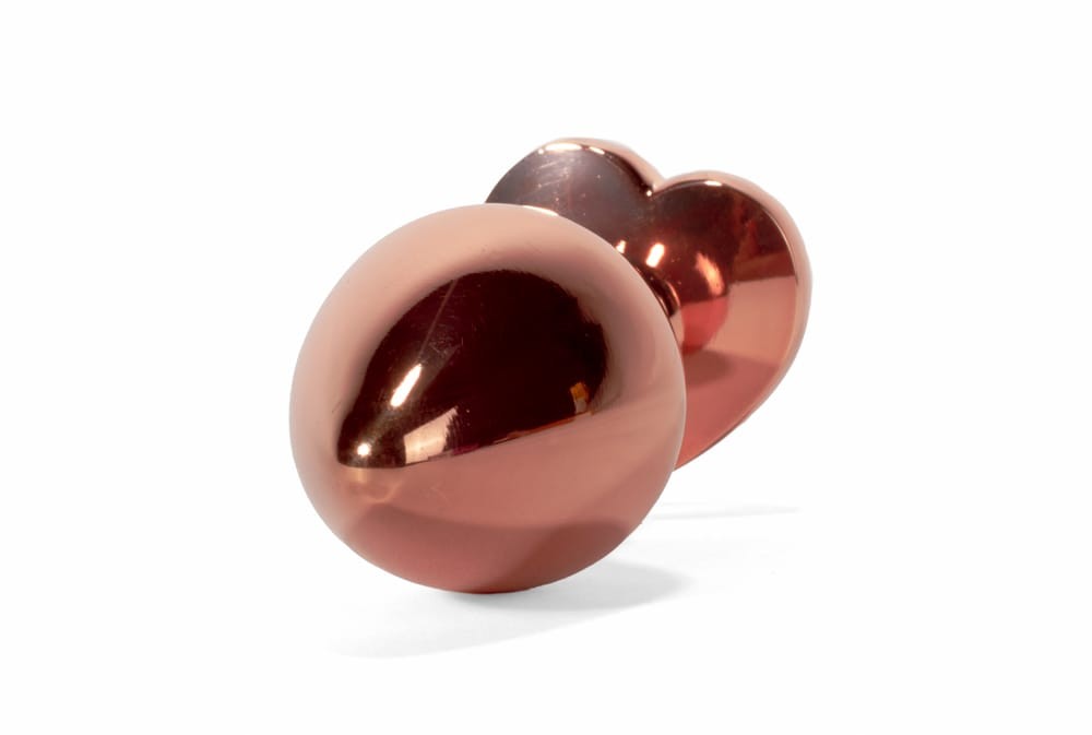 Πρωκτική Σφήνα Διαμάντι Καρδιά Ροζ - X-MEN Secret Shine Metal Butt Plug Rose Gold Heart Small