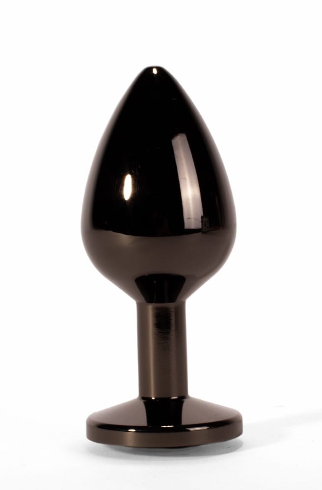 Πρωκτική Σφήνα Διαμάντι Μαύρο 9.5 εκ - X-MEN Secret Shine Metal Butt Plug Gun Colour Large